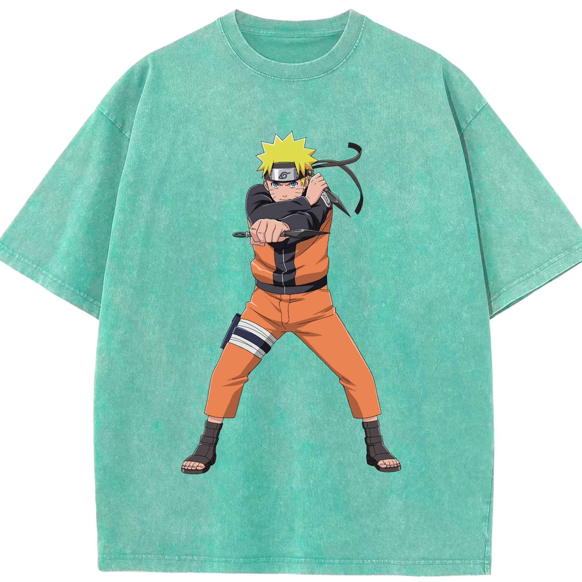 （画像用） NARUTO -ナルト- うずまき ナルト Uzumaki Naruto 綿100% ヴィンテージ風 半袖Tシャツ（フロントプリント）